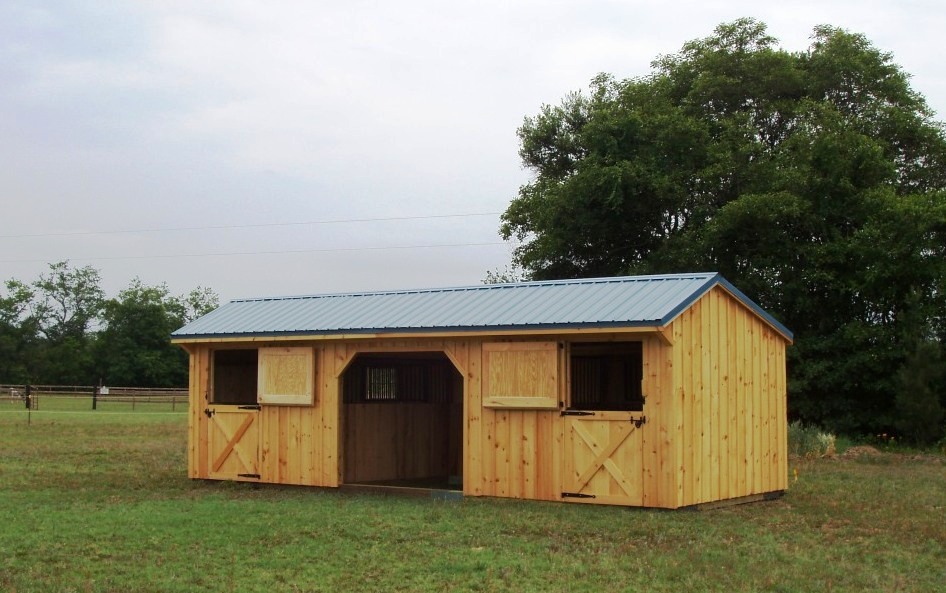 10x30 Shed Row with center run-in bay &amp; optional metal roof